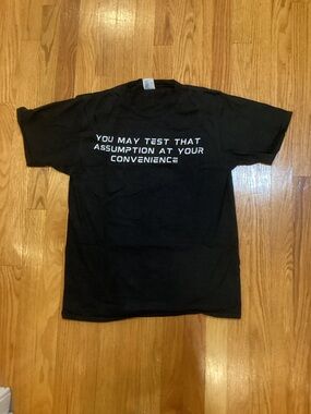 Black Graphic Short-Sleeve Tee with White Text